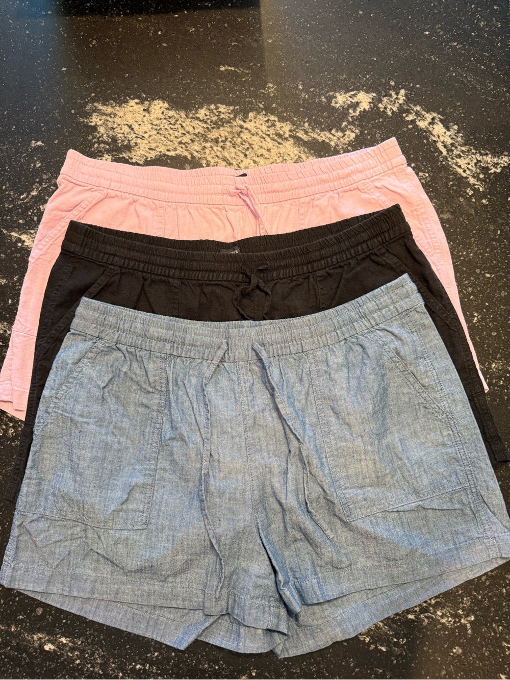 J.Crew Factory Linen Blend Drawstring Shorts Bundle (3 Pair) – Size Large